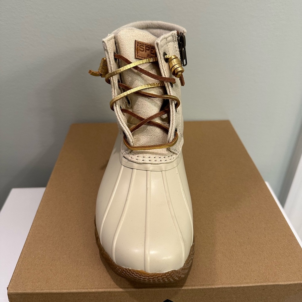 Sperry SALTWATER CANVAS OAT/GOLD